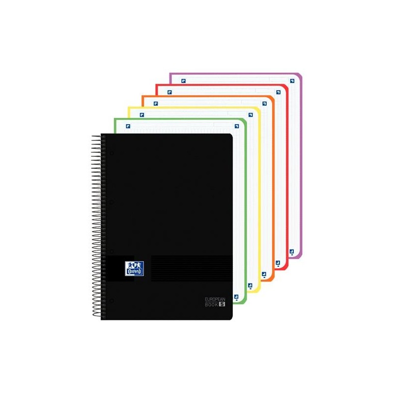 OXFORD CUADERNO EUROPEANBOOK 5 LIVE&GO 120H A4+ 5X5 WRITE&ERASE T/PLÁSTICO NEGRO
