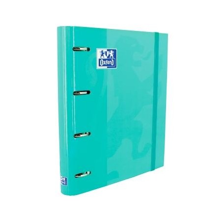OXFORD CARPETA ANILLAS 4X35MM CLASSIC EUROPEANBINDER C/RECAMBIO 100H A4+ 5X5 T/EXTRADURA ICE MINT