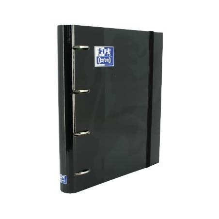 OXFORD CARPETA ANILLAS 4X35MM CLASSIC EUROPEANBINDER C/RECAMBIO 100H A4+ 5X5 T/EXTRADURA NEGRO