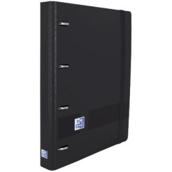 OXFORD CARPETA ANILLAS EUROPEANBINDER LIVE&GO 4X35MM C/RECAMBIO A4+ 5X5 TAPA POLYFOAM NEGRO