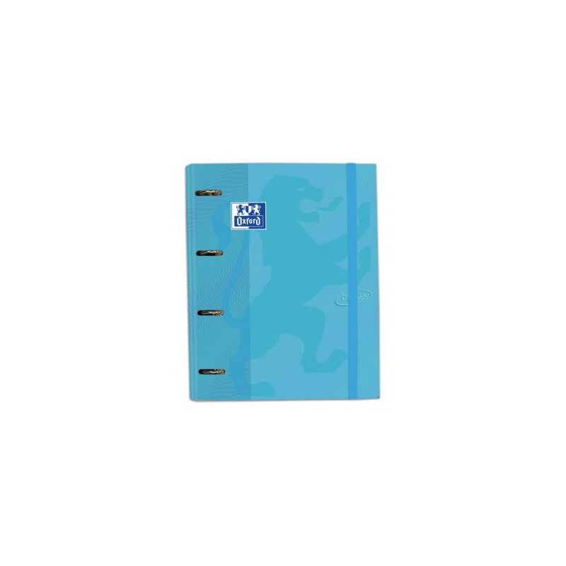 OXFORD CARPETA ANILLAS 4X35MM TOUCH EUROPEANBINDER C/RECAMBIO 100H A4+ 5X5 T/EXTRADURA AZUL PASTEL