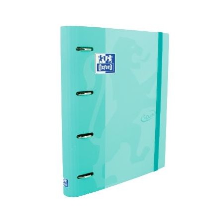 OXFORD CARPETA ANILLAS 4X35MMTOUCH EUROPEANBINDER C/RECAMBIO 100H A4+ 5X5 T/ESTRADURA ICE MINT PASTEL
