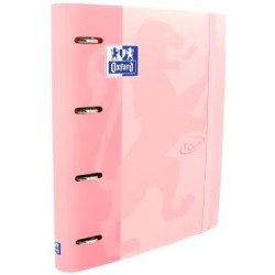 OXFORD CARPETA ANILLAS 4X35MM TOUCH EUROPEANBINDER C/RECAMBIO 100H A4+ 5X5 T/EXTRADURA FLAMINGO PASTEL