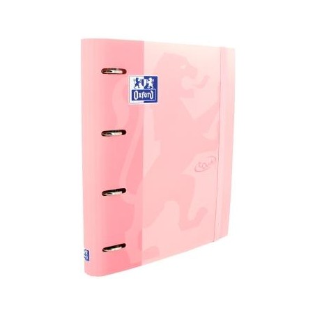 OXFORD CARPETA ANILLAS 4X35MM TOUCH EUROPEANBINDER C/RECAMBIO 100H A4+ 5X5 T/EXTRADURA FLAMINGO PASTEL