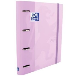 OXFORD CARPETA ANILLAS 4X35MM TOUCH EUROPEANBINDER C/RECAMBIO 100H A4+ 5X5 T/EXTRADURA MALVA PASTEL