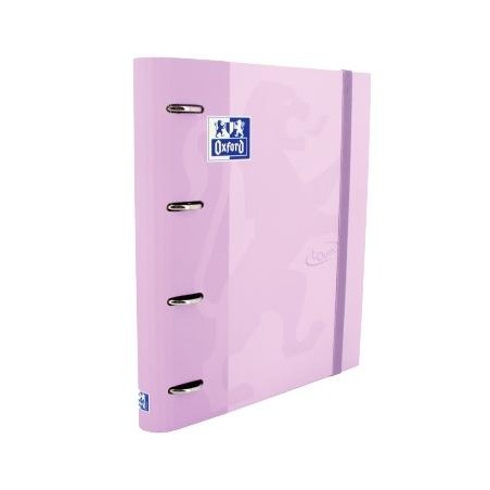 OXFORD CARPETA ANILLAS 4X35MM TOUCH EUROPEANBINDER C/RECAMBIO 100H A4+ 5X5 T/EXTRADURA MALVA PASTEL