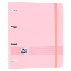 OXFORD CARPETA ANILLAS 4X35MM LIVE&GO EUROPEANBINDER 360º C/RECAMBIO 100H A4+ 5X5 TAPA POLYFOAM ROSA PASTEL