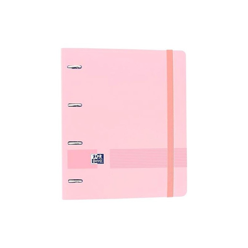 OXFORD CARPETA ANILLAS 4X35MM LIVE&GO EUROPEANBINDER 360º C/RECAMBIO 100H A4+ 5X5 TAPA POLYFOAM ROSA PASTEL
