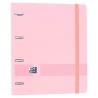OXFORD CARPETA ANILLAS 4X35MM LIVE&GO EUROPEANBINDER 360º C/RECAMBIO 100H A4+ 5X5 TAPA POLYFOAM ROSA PASTEL