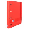 OXFORD CARPETA ANILLAS 4 X 35MM LIVE&GO EUROPEANBINDER 360º C/RECAMBIO 100H A4+ 5X5 TAPA POLYFOAM ROJO