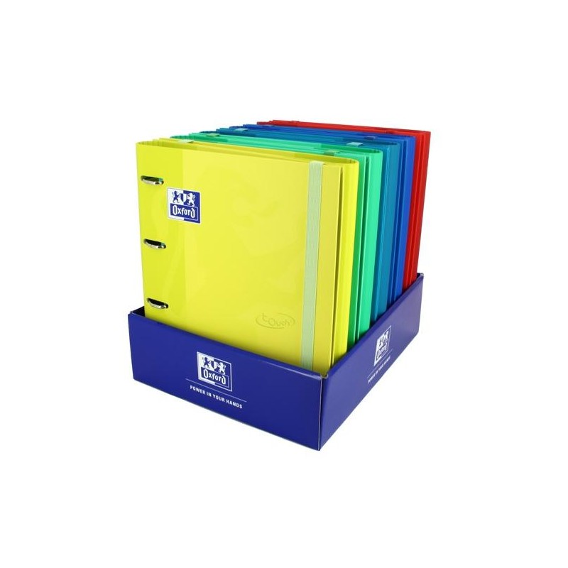 OXFORD CARPETA ANILLAS 4X35 EUROPEANBINDER TOUCH A4+ C/RECAMBIO 100 HOJAS 90GR 5X5 SURTIDOS