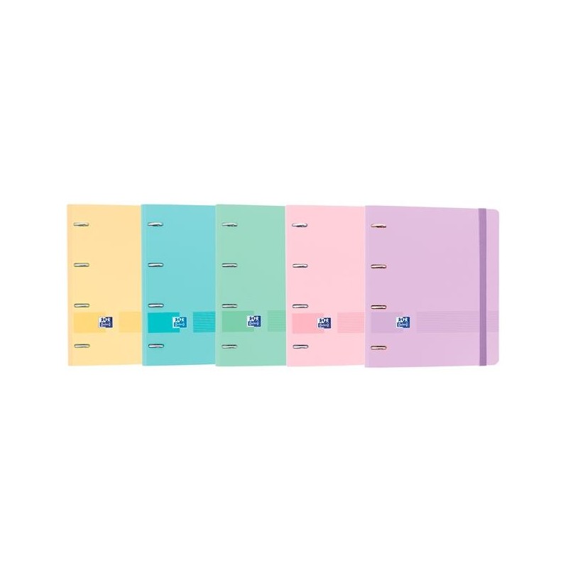 OXFORD LIVE & YOU CARPETA 4 ANILLAS EUROPEANBINDER 360º POLYFOAM C/ RECAMBIO 100H 5X5 A4+ SURTIDOS COLORES PASTEL