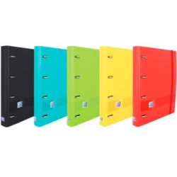 OXFORD LIVE & GO CARPETA 4 ANILLAS EUROPEANBINDER POLYFOAM C/ RECAMBIO 100H 1 LÍNEA A4+ COLORES SURTIDOS VIVOS