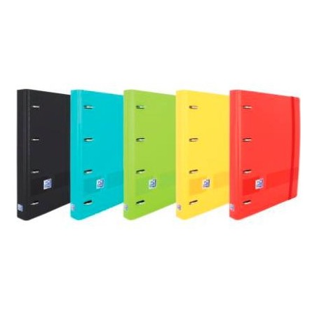 OXFORD LIVE & GO CARPETA 4 ANILLAS EUROPEANBINDER POLYFOAM C/ RECAMBIO 100H 1 LÍNEA A4+ COLORES SURTIDOS VIVOS