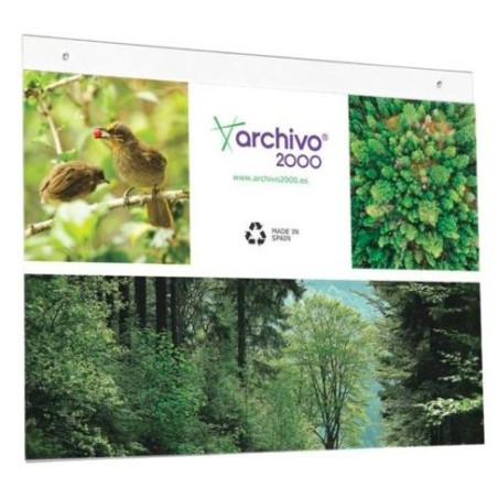 ARCHIVO 2000 EXPOSITOR MURAL CON TALADROS A3 HORIZONTAL POLIESTIRENO ULTRA TRANSPARENTE