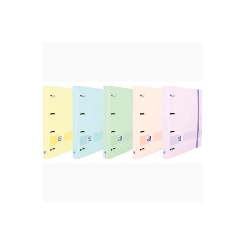 OXFORD LIVE & GO CARPETA 4 ANILLAS 35MM EUROPEANBINDER A4+ POLYFOAM C/RECAMBIO 1 LÍNEA C/SURTIDOS PASTEL