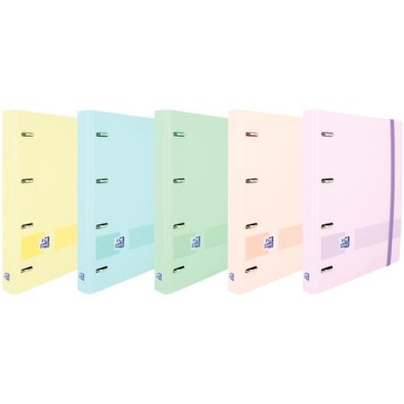 OXFORD CARPETA ANILLAS EBINDER 4X25MM LIVE&GO POLYFOAM C/RECAMBIO A5+ DOTS PASTEL