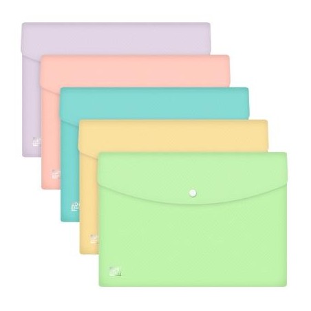 OXFORD SOBRES CON BROCHE URBAN A4 PLÁSTICO RÍGIDO C/SURTIDOS PASTEL