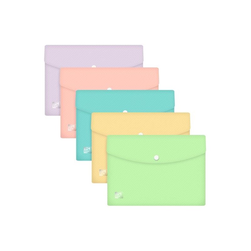 OXFORD SOBRE CON BROCHE URBAN A5 PLÁSTICO FLEXIBLE TRANSLÚCIDO C/SURTIDOS PASTEL