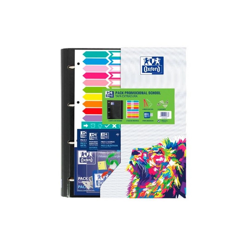 OXFORD CARPETA ANILLAS EUROPEANBINDER CLASSIC 4X35MM C/RECAMBIO A4+ 5X5MM T/EXTRADURAS C/SURTIDOS VIVOS