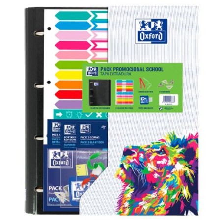 OXFORD CARPETA ANILLAS EUROPEANBINDER CLASSIC 4X35MM C/RECAMBIO A4+ 5X5MM T/EXTRADURAS C/SURTIDOS VIVOS