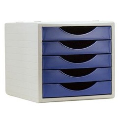 ARCHIVO 2000 MÓDULO ARCHIVOTEC 5 CAJONES VÁLIDO PARA FORMATO DIN A4, FÓLIO Y SUBCARPETA 340X270X260 MM AZUL