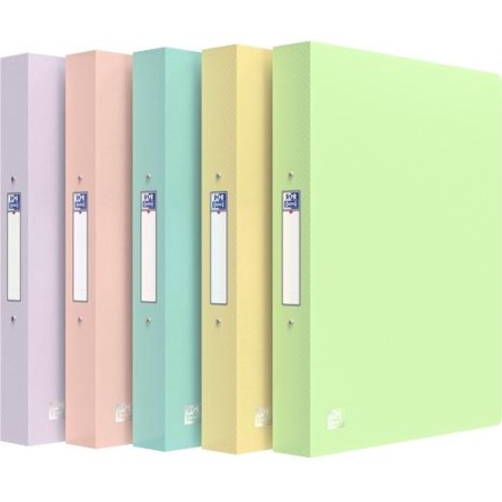 OXFORD CARPETA DE ANILLAS 2X30 URBAN A4 LOMO 40MM PP TRANSLÚCIDO C/SURTIDOS PASTEL