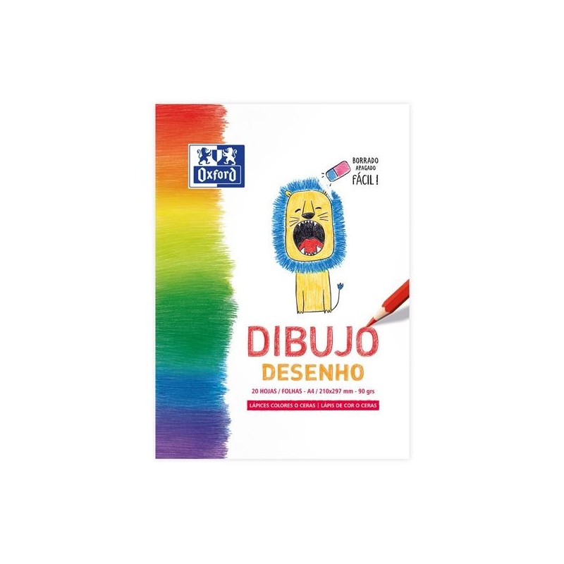 OXFORD BLOC DIBUJO INFANTIL A4 ENCOLADO 20H LISO 90GR