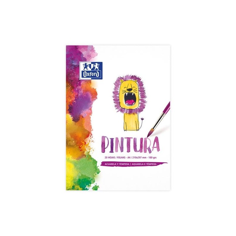 OXFORD BLOC PINTURA INFANTIL A4 ENCOLADO 20H LISO 180GR
