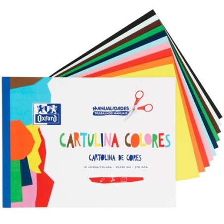 OXFORD BLOC 10H A4 CARTULINA DE COLORES 170GR