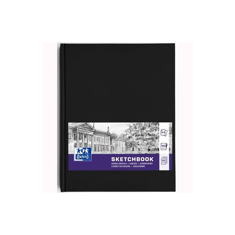 OXFORD CUADERNO COSIDO ESBOZO ARTBOOK 96H A4 LISO 100GR PAPEL COLOR CREMA TAPA EXTRADURA NEGRO