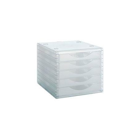 ARCHIVO 2000 MÓDULO ARCHIVOTEC 5 CAJONES VÁLIDO PARA FORMATO DIN A4, FÓLIO Y SUBCARPETA 340X270X260 MM CRISTAL TRASLÚCIDO