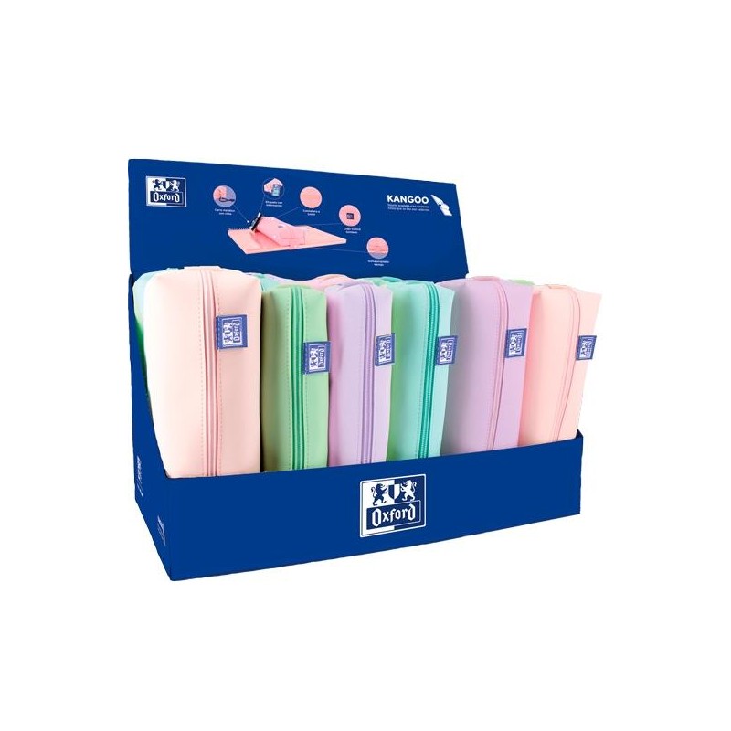 OXFORD ESTUCHES LIVE&GO RECTANGULAR MEDIANO/CUADRADO PEQUEÑO/CUADRADO GRANDE EXPOSITOR DE 22 C/SURTIDOS