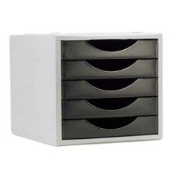 ARCHIVO 2000 MÓDULO ARCHIVOTEC 5 CAJONES VÁLIDO PARA FORMATO DIN A4, FÓLIO Y SUBCARPETA 340X270X260 MM NEGRO