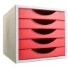 ARCHIVO 2000 MÓDULO ARCHIVOTEC 5 CAJONES VÁLIDO PARA FORMATO DIN A4, FÓLIO Y SUBCARPETA 340X270X260 MM ROJO