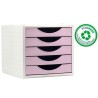ARCHIVO 2000 MÓDULO ORGANIZADOR ECOGREEN SOBREMESA 5 CAJONES 340X270X260 RECICLADO ROSA PASTEL