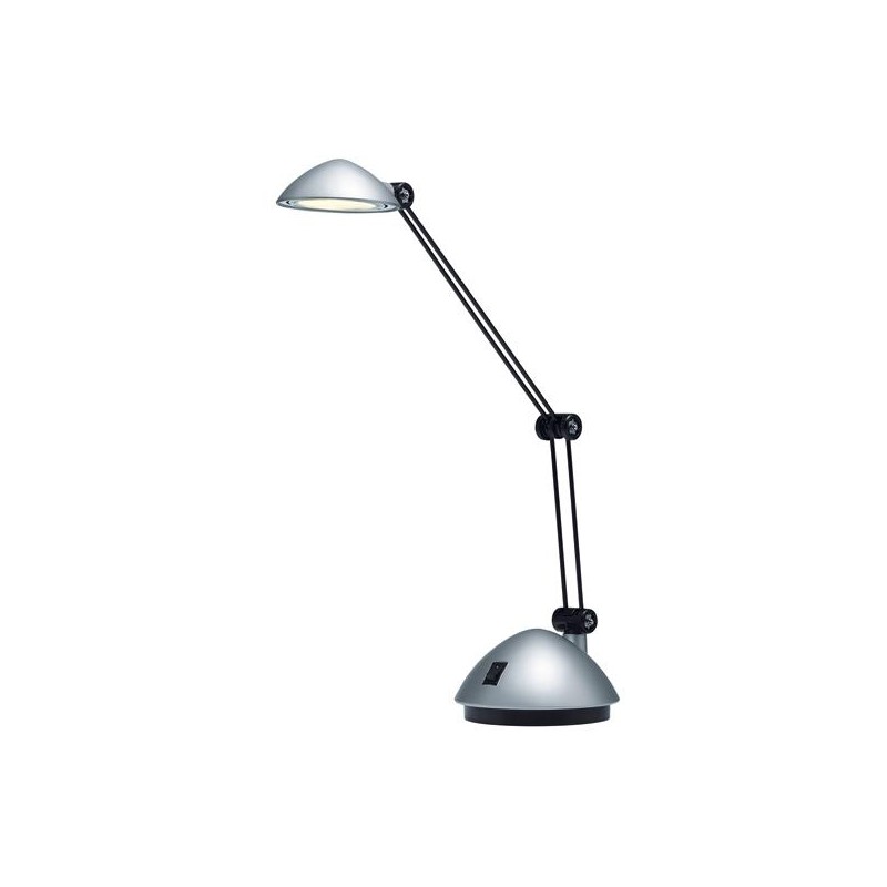 ARCHIVO 2000 LÁMPARA LED SOBREMESA DOBLE BRAZO ARTICULADO LUZ BLANCA CÁLIDA 130X340X220MM PLATA METALIZADA