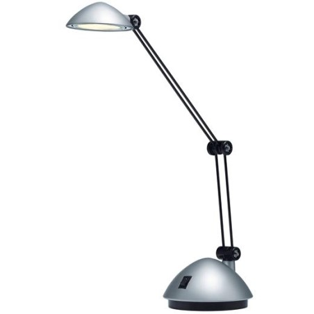 ARCHIVO 2000 LÁMPARA LED SOBREMESA DOBLE BRAZO ARTICULADO LUZ BLANCA CÁLIDA 130X340X220MM PLATA METALIZADA