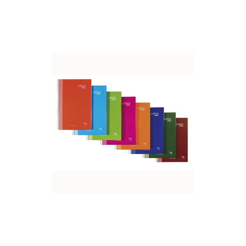 PACSA CUADERNO PREMIUM EXTRA 80H FOLIO 90GR 4X4MM C/M T/EXTRADURA PACK 4 UD C/SURTIDOS