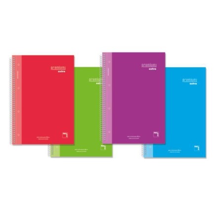 PACSA CUADERNO PREMIUM EXTRA 120H A4 90GR 5X5+GRECA MICROPERFORADO T/EXTRADURA PACK 4 UD C/SURTIDOS